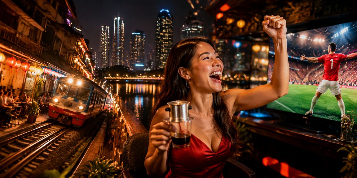 Trận đấu bóng đá Việt Nam tại Hà Nội với người chơi đang đặt cược